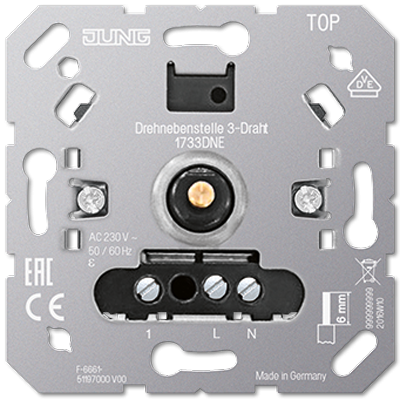 Jung 1733DNE rotary extension 3-wire, with extension input