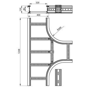 Unex 67438-04 grey RAL7035 135x400 R300 U23X T-branch