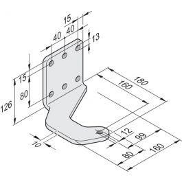 Sommer 14514V006 Post fitting 100/160 twist XL galvanized right