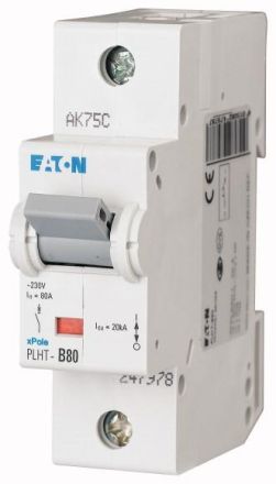 Eaton PLHT-B80 circuit breaker, 80A, 1p, B-Char , 247978