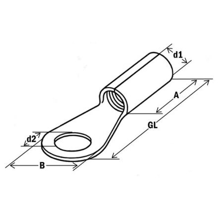 HAUPA 290720 tubular cable lug 185qmm M16 ger