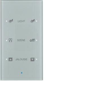 BERKER 75143134 KNX push button sensor glass | 3-way, comfort, configured | glass aluminum
