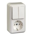 ELSO 388504 10/16A CONTURA pure white surface-mounted combination series switch